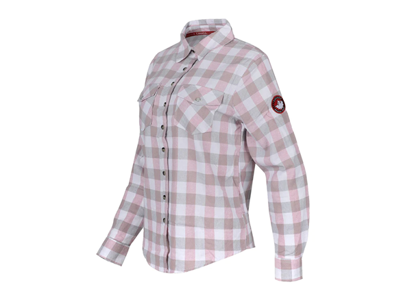 CANADA WEATHER GEAR WOMEN'S PLAID SHIRT, SIZE MEDIUM, CWGL0600X2532, PINK/GRAY Like New