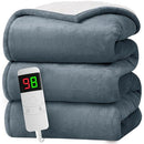 GREEN OAK GREENOAK ELECTRIC HEATED BLANKET SIZE 62” X 84” COTTON BLANKET - GRAY - Brand New