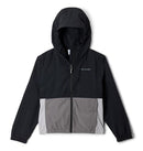 COLUMBIA GIRLS' TABOR TRAIL WINDBREAKER MEDIUM BLACK/COLUMBIA GREY/CITY GREY - Brand New