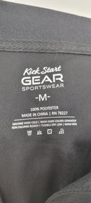 KICK START GEAR SPORTSWEAR MESH PERFORMANCE POLO SHIRT SIZE: MEN M - BLACK - Brand New