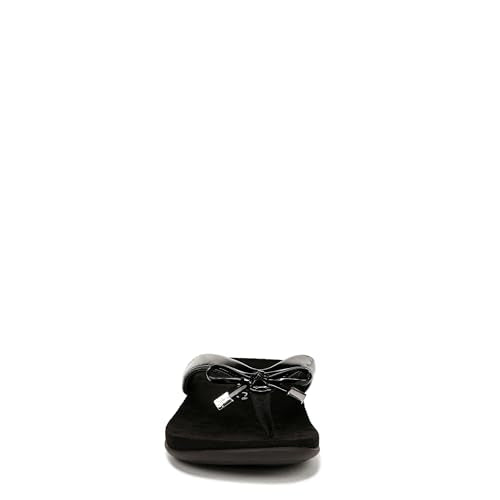 10000435001 VIONIC BELLA THONG SANDALS BLACK PATENT SIZE WOMENS 8.5 BLACK - Like New