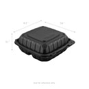 Karat Earth Clamshell Take Out Food Containers 8"x8" 200 ct - Black - Brand New