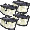 AOOTEK Solar Motion Sensor Lights, 120 LED, 270° Wide Angle, 4 Pack - Black - Like New