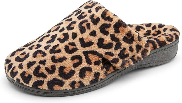 VIONIC WOMEN'S INDULGE GEMMA MULE SLIPPERS SIZE 11 - LEOPARD - Like New