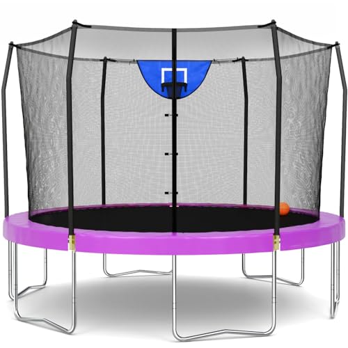 SKYWALKER TRAMPOLINES OUTDOOR 12FT ROUND TRAMPOLINE MAT TRAMPOLINE - PURPLE - Like New