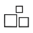 MELANNCO FLOATING WALL SQUARE CUBE SHELVES - WOOD, SET OF 3 - BLACK - Like New