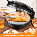 AMZMOON Pizza Oven Indoor Portable 12" Countertop Pizza Maker Machine - Black - Like New