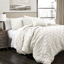 LUSH DECOR RAVELLO PINTUCK COMFORTER SET, KING 16T001144 - WHITE - Like New