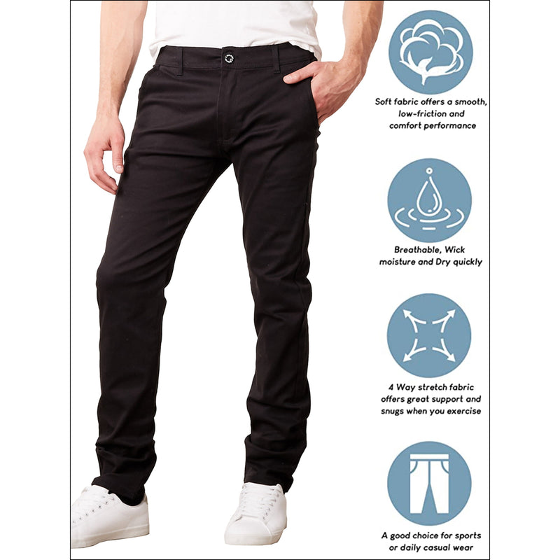 BASTION TRAIL MENS KHAKI 4-WAY STRETCH PANTS - SIZE: MEN 34X31 - BLACK - Brand New