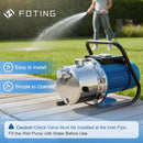 FOTING 1.6HP Portable Shallow Well Pump 1600GPH Garden Pump Jet Pumps - BLUE - Like New