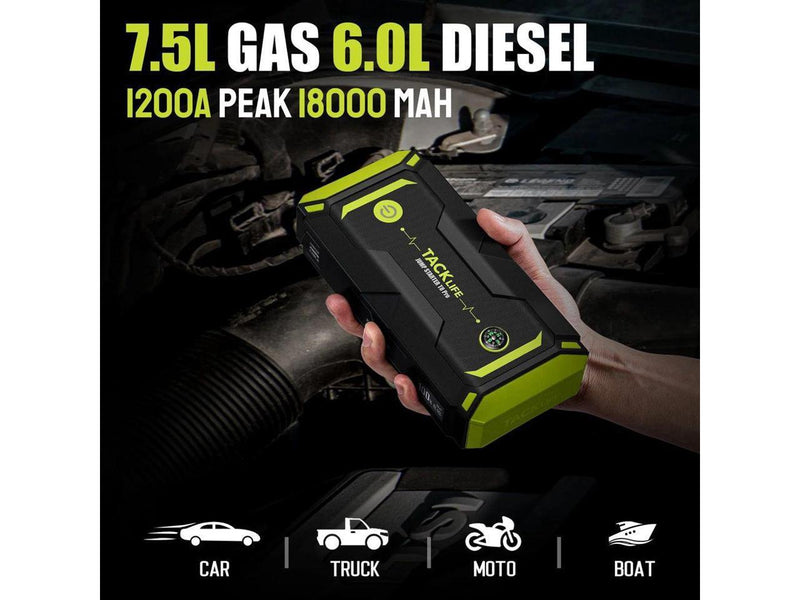 TACKLIFE T8 Pro Smart car jump starter 18000mAH USAKKOCN1021617 - Green - Like New