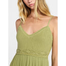 NO BOUNDARIES WOMEN'S MIX MEDIA MAXI DRESS - SIZE: WOMEN L - IGUANA - Brand New
