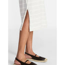 TIME AND TRU COTTON MIDI T-SHIRT DRESS SIZE: M - LIGHT OATMEAL HEATHER STRIPE - Brand New