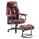 ATMILD OFFICE CHAIR BIG AND TALL HIGH BACK EXECUTIVE CHAIR WITH OTTOMAN - BROWN - Like New