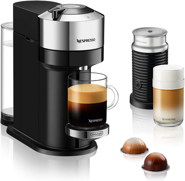 Nespresso by DeLonghi Vertuo Next Espresso Maker, Aeroccino Milk Frother - Black Like New