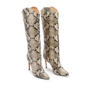 SCHUTZ MARYANA BOOT - SNAKE EMBOSSED LEATHER - SIZE: WOMEN 7B - NATURAL - Brand New