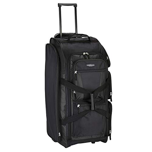 TRAVELERS CLUB XPEDITION 30 INCH ROLLING DUFFEL BAG - BLACK - Brand New