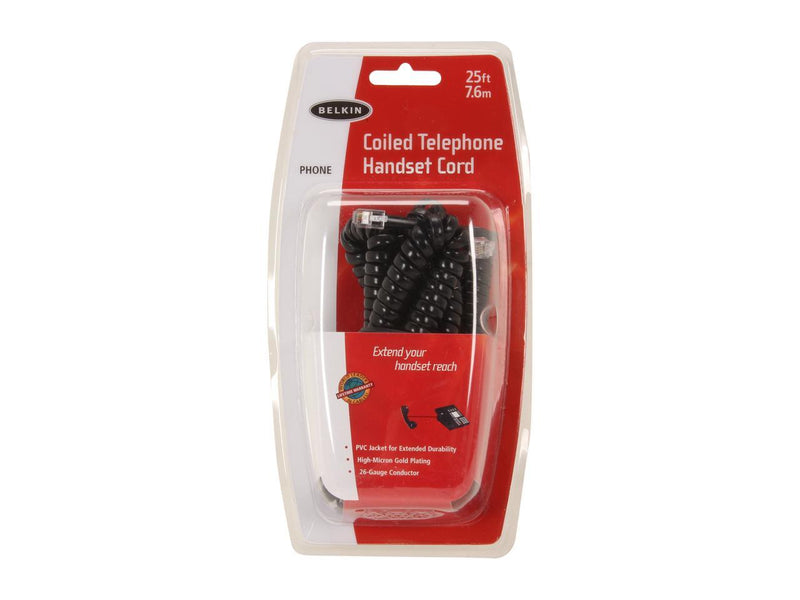 Belkin F8V101-25-BK Coiled Telephone Handset Cord