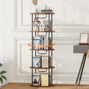 VYRIVA 4 TIER ROTATING BOOKSHELF TOWER 360° DISPLAY ROUND FSJ01ABL - BROWN - Brand New