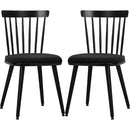 Dining Chairs Set of 2 Farmhouse Wood Spindle Back Dining Room Chairs - Black - Like New