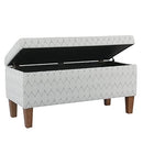 GENERIC TEXTURED LARGE DECORATIVE STORAGE BENCH, 36X16X18 - GRAY/BROWN - Like New