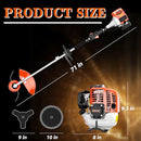 PANGHUHU88 36CC 2-STROKE WEED EATER GAS POWERED 3 IN 1 GAS BRUSH CUTTER - ORANGE - Like New
