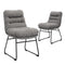 CangLong Modern Accent Kitchen Chairs with Fabric Soft Padded Back Set of 2 Gray - Like New