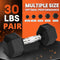 YES4ALL CHROME GRIP ENCASED HEX DUMBBELLS 30LBS PAIR - BLACK - Like New