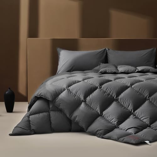 AIRLUCK FEATHER DOWN COMFORTER TWIN SIZE HOTEL FLUFFY INSERT 68X90 - GRAY - Like New