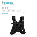 TONE FITNESS WEIGHTED VEST 12 POUNDS - DARK BLACK - Like New