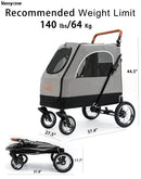 Kenyone Foldable Jogger 4 Wheels Pet Stroller Large Dogs - Gray - Like New