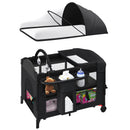 HOMMOW 5-IN-1 BABY BASSINET BEDSIDE SLEEPER WITH SWING TUBE CONVERTS TO CRADLE - Like New