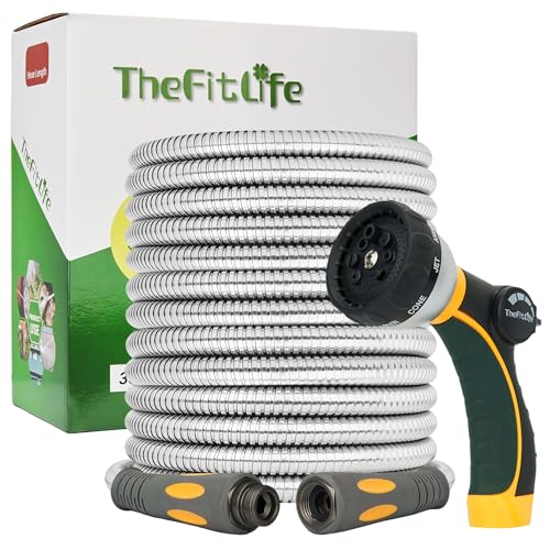TheFitLife Flexible Metal Garden Hose - 25 FT (STEEL) - Like New