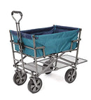 MAC SPORTS DOUBLE DECKER WAGONS CARTS HEAVY DUTY FOLDABLE OUTDOOR DF-100 - TEAL - Like New