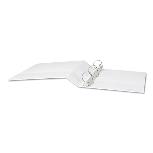 UNIVERSAL ECONOMY D-RING VINYL VIEW BINDER, 2-INCH CAPACITY, WHITE - WHITE - Brand New