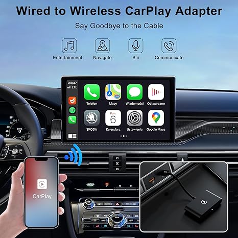 PNBLAECE Wireless Apple CarPlay Adapter Stylish Dongle THT-020-3-1 - Black Like New