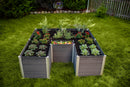 VITA URBANA 6X6 KEYHOLE COMPOSTING GARDEN BED VINYL WOODGRAIN - SLATE GRAY - Like New