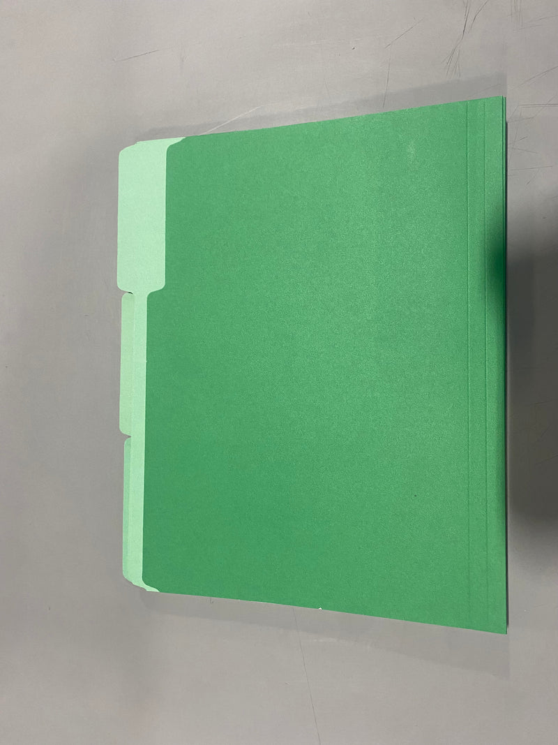 OFFICE DEPOT 2-TONE FILE FOLDERS, 1/3 CUT, LETTER SIZE, PACK OF 24 - GREEN - Like New