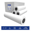 Alliance Wide Format Paper 24" x 150' CAD Bond Rolls (20lb | 4 Rolls) - Brand New