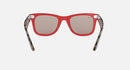 RAY-BAN WAYFARER POP POLISHED RED FRAME POLARIZED GRAY MIRROR LENSE 54-18-150 2P - Like New