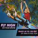 Zipline Kit 120ft Zip Line With Brake, Safety Harness Seat B08Y5YFSZN - Black - Brand New