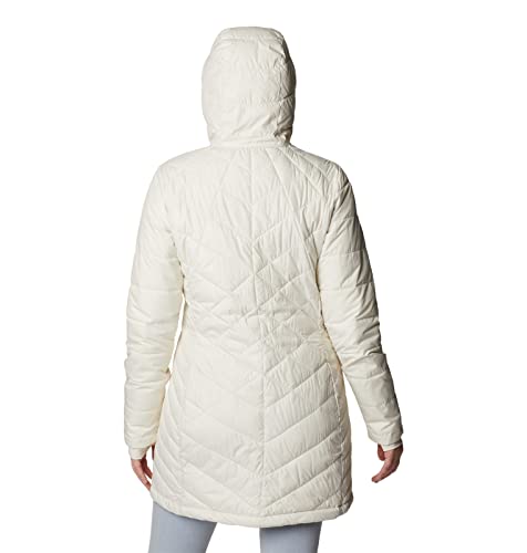 Puffy Columbia Women's Heavenly Long Hooded Jacket Chalk Size L - Brand New