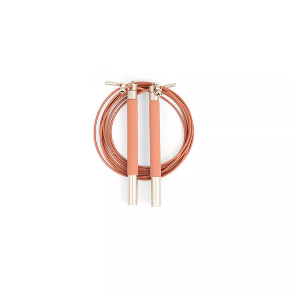 BLOGILATES JUMP ROPE - RUST: ADJUSTABLE PLASTIC AND METAL HANDLES, EASY STORAGE - Like New
