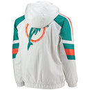 Starter Men's White/Aqua Miami Dolphins Thursday Night Lights Half-Snap Hoodie - Brand New