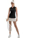 FKEEP Women's Sleeveless Polo Golf Tennis Shirt with Collar Quick-Dry XXL BLACK - Brand New