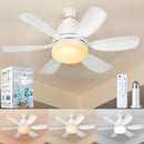 ZYXRONA SOCKET FAN LIGHT REMOTE 20" 30W DIMMABLE LED 3 COLORS - WHITE - Like New