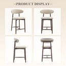 COLAMY UPHOLSTERED COUNTER HEIGHT BAR STOOLS, KITCHEN ISLAND STOOLS, BEIGE - Like New