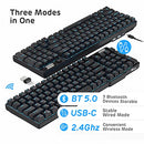 RK ROYAL KLUDGE RK96 90% TRIPLE MODE Wireless Gaming Backlight RED SWITCH -Black - Like New