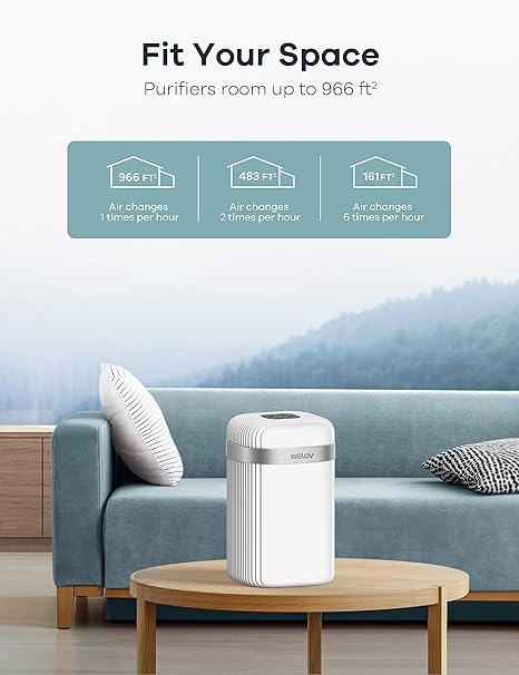 WELOV Air Purifiers H13 True HEPA Air Purifier Nursery P100W - WHITE Like New