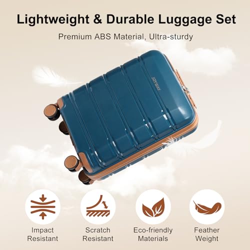 Joyway Carry On Luggage 5 Piece Sets， Lightweight Rolling Hardside Travel - Like New